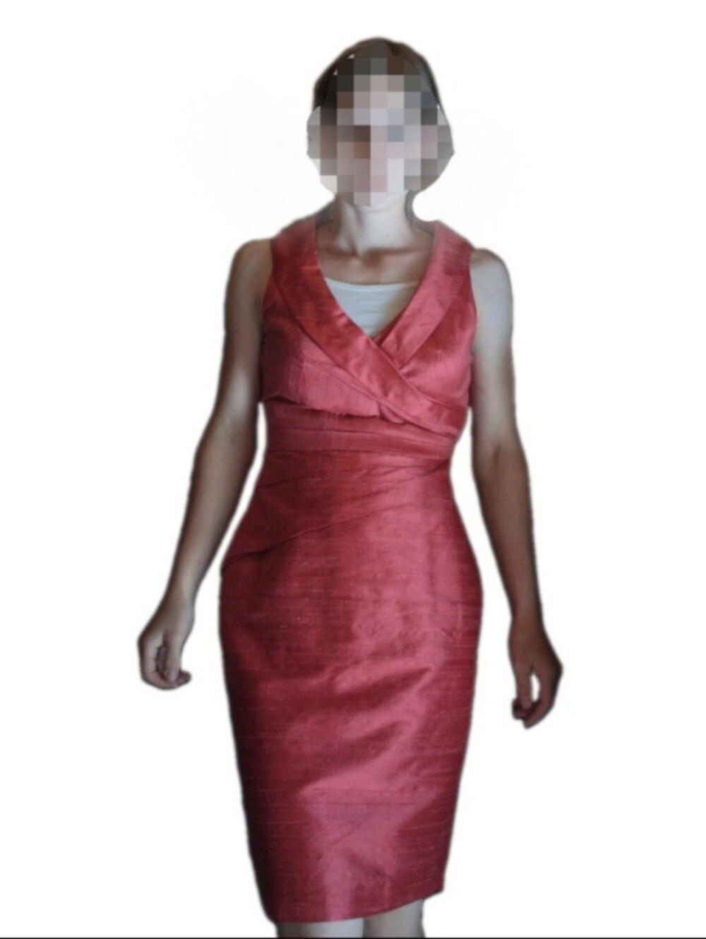 100% Silk Kay Unger Fitted Knee-length Cocktail Dress Size 2